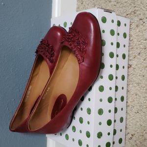 Worn once! Red Earthies flats